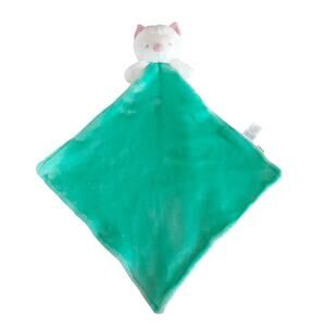 Carters Owl Nursery Baby Blanket Lovey Aqua Comforting Security Blanket Cat